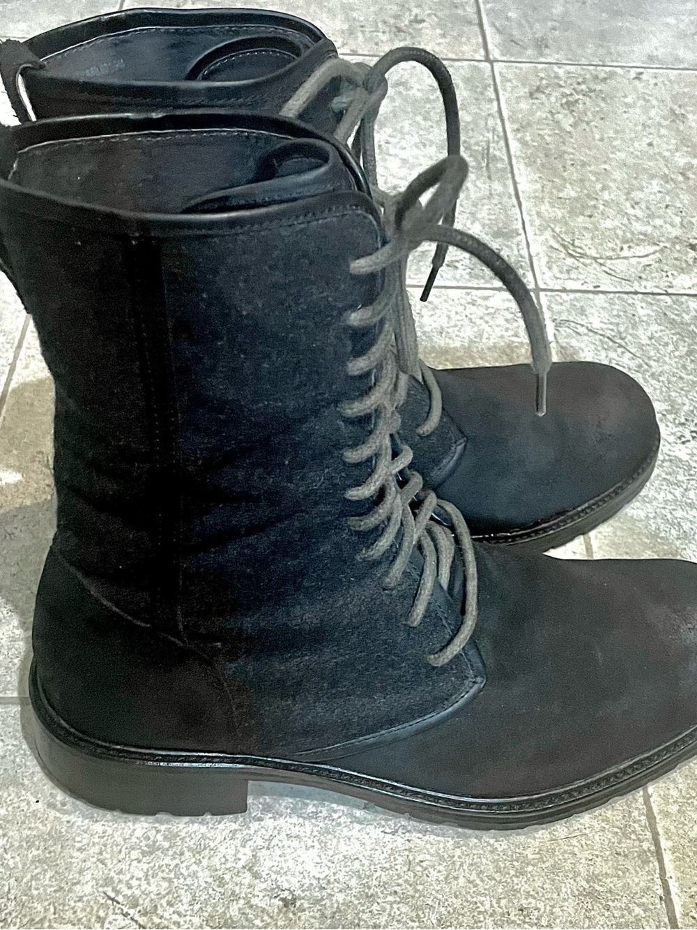A pair of leather and wool Varvatos boots